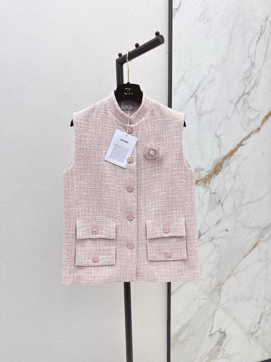 C*nel 25ss  rose tweed vest