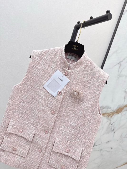 C*nel 25ss  rose tweed vest