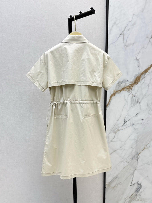 M*u 25ss embroidered cargo waist dress