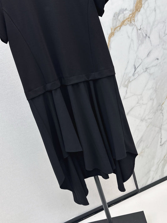 Loe* 25ss embroidered irregular hem dress
