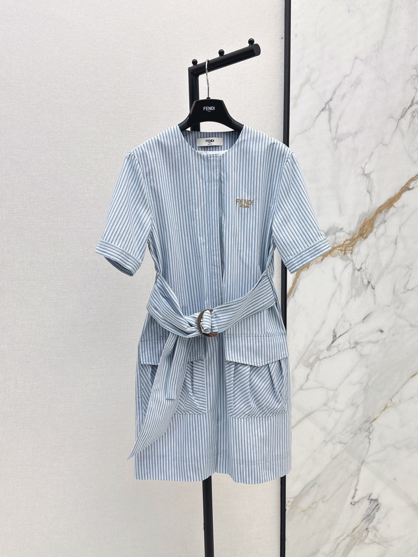 Fd* 25ss short-sleeve belted minidress