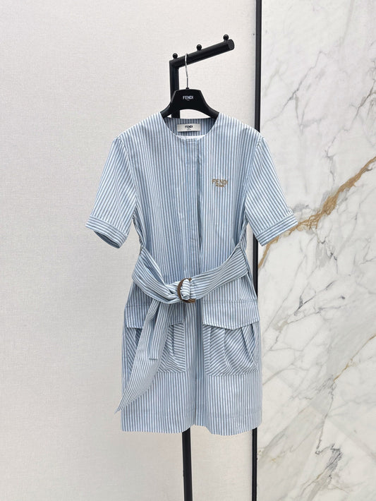 Fd* 25ss short-sleeve belted minidress