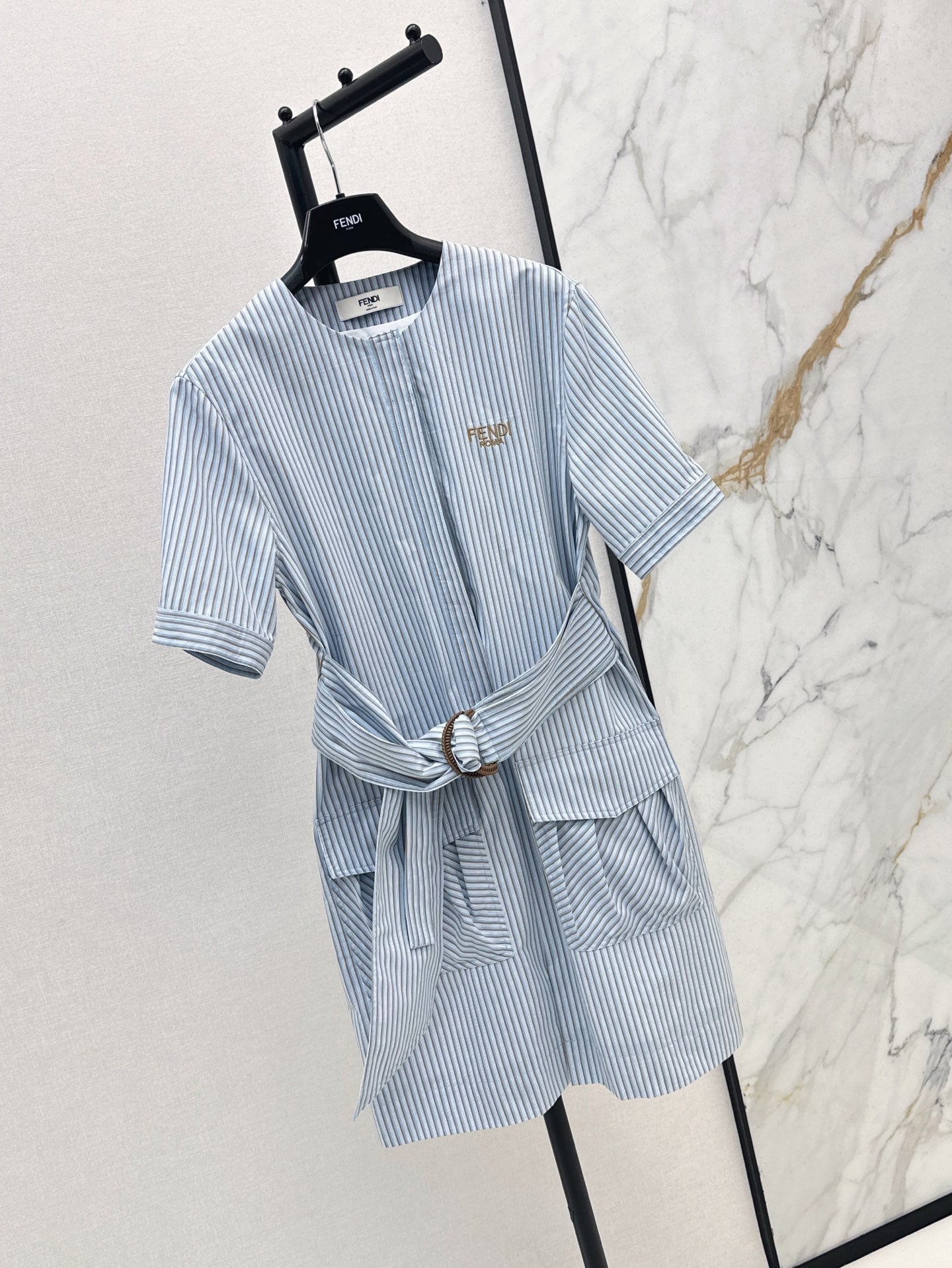 Fd* 25ss short-sleeve belted minidress