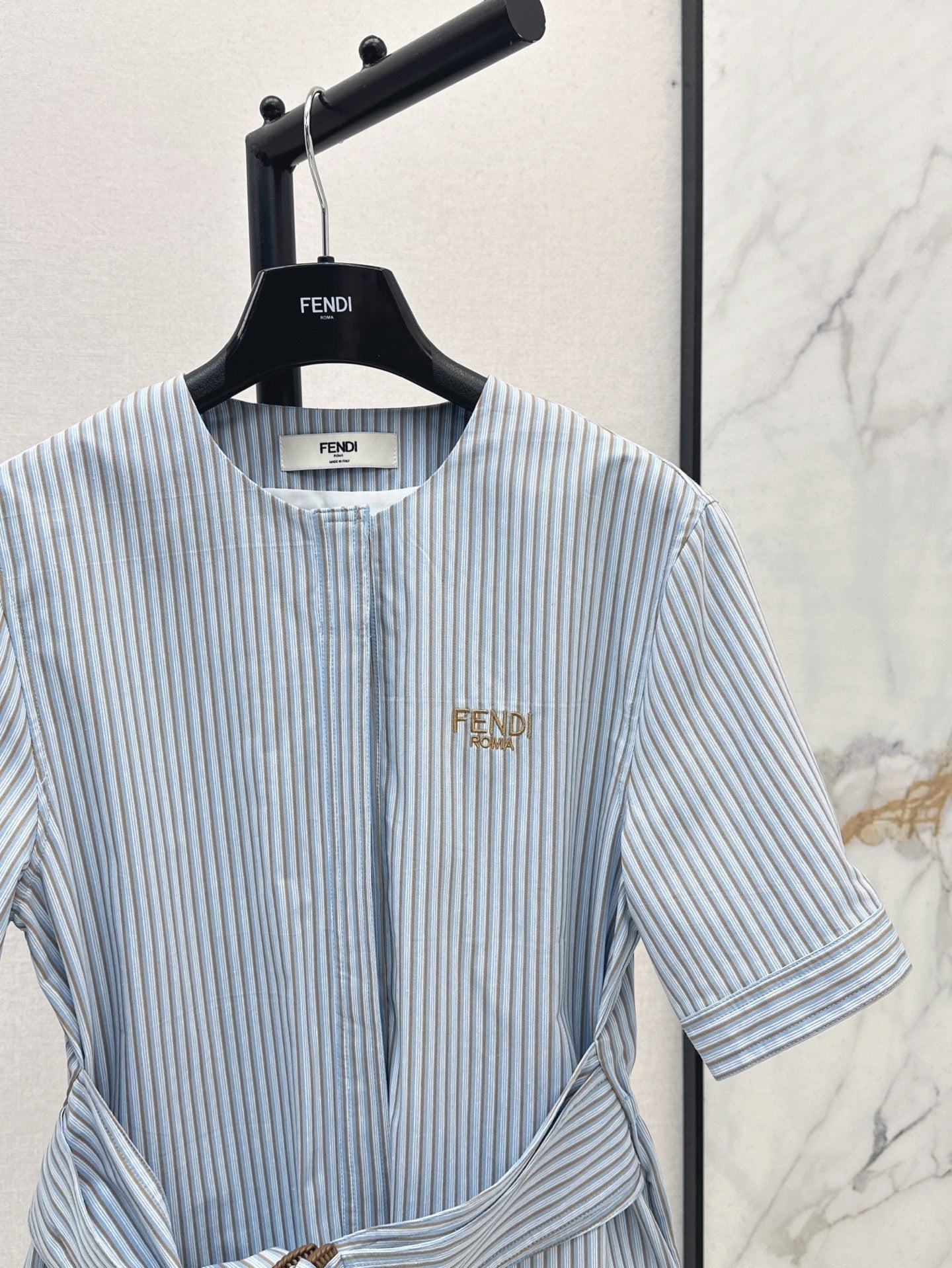 Fd* 25ss short-sleeve belted minidress