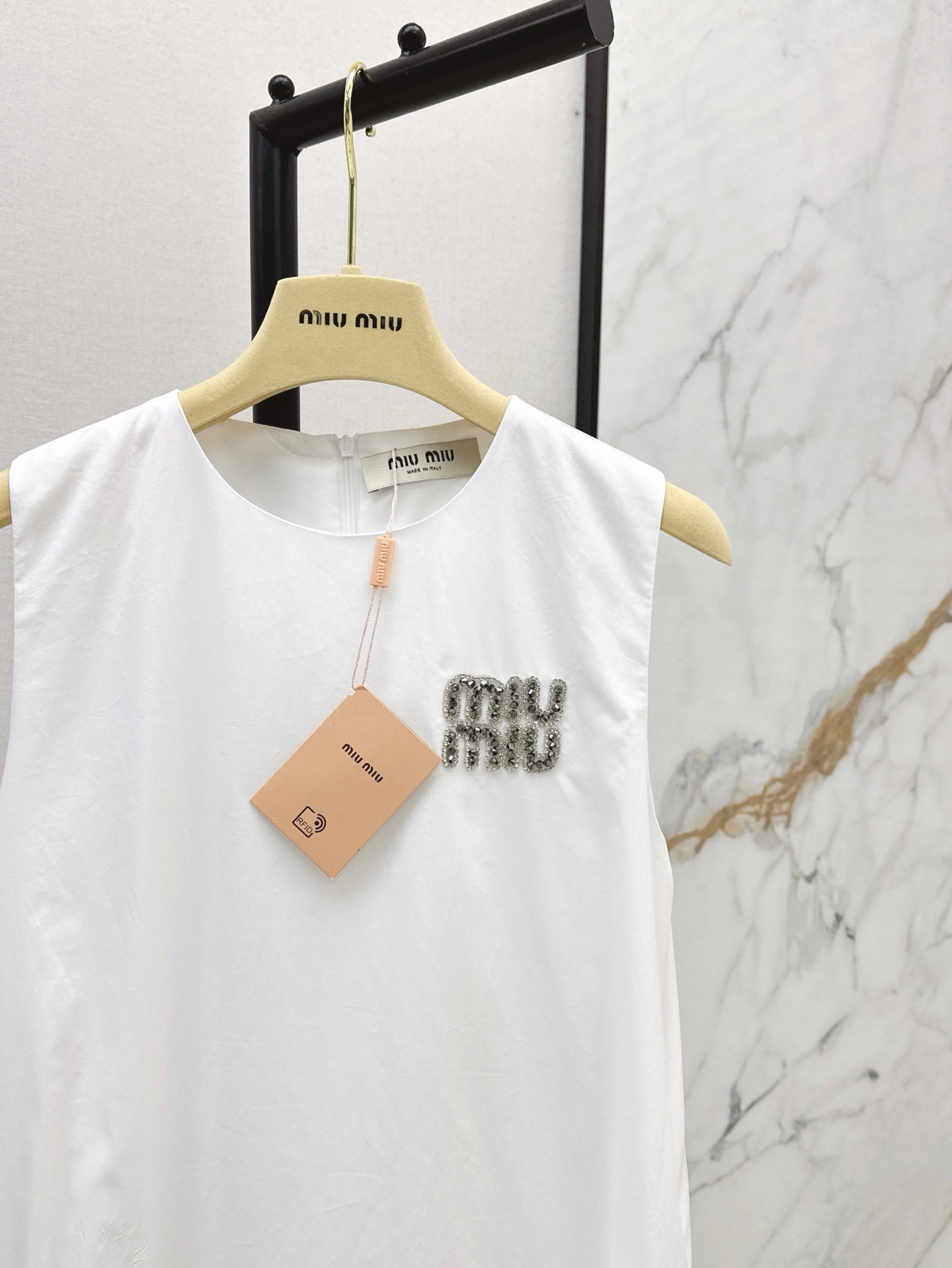 M*u 25ss Rhinestone Short-Sleeve Dress