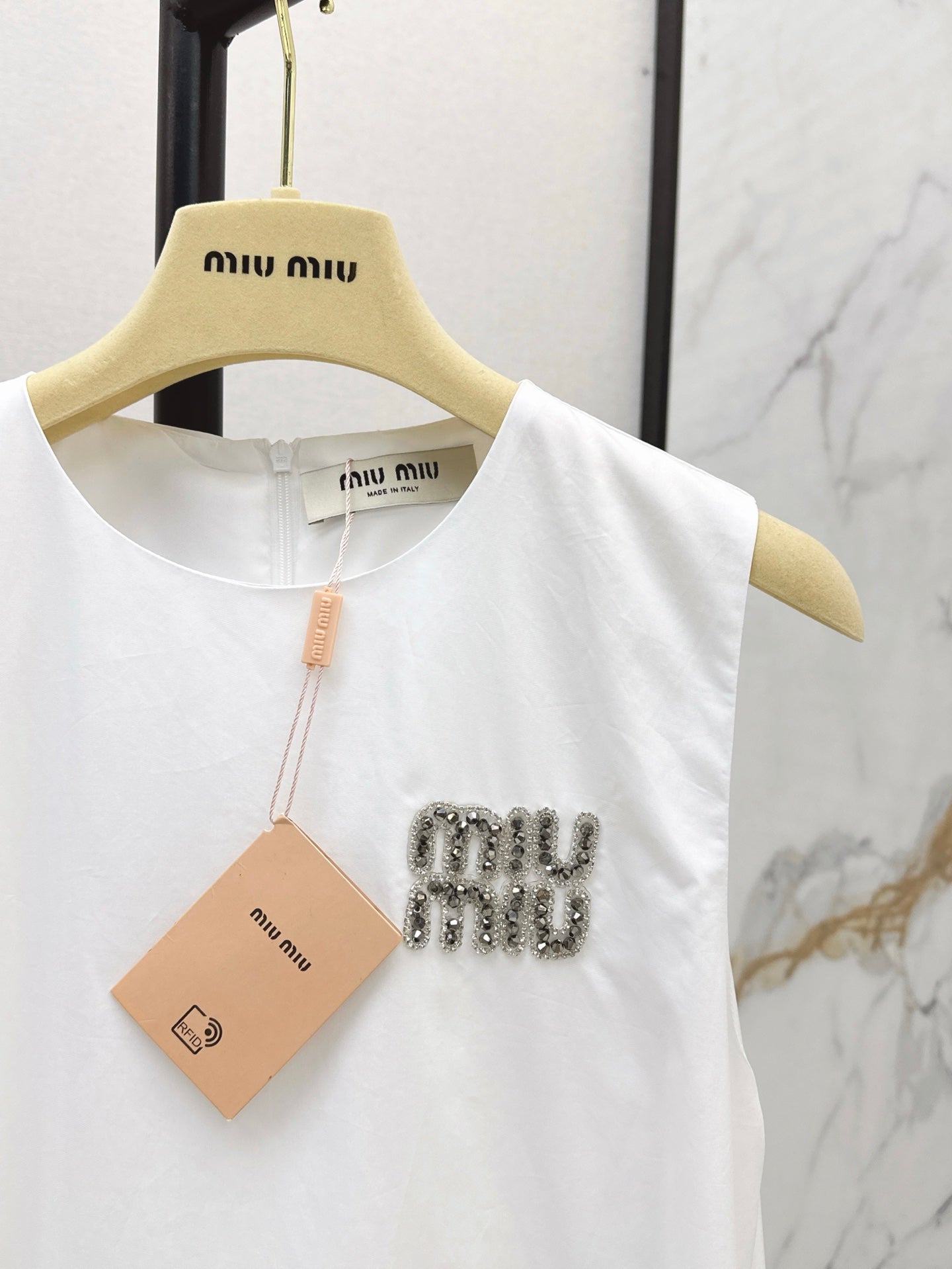 M*u 25ss Rhinestone Short-Sleeve Dress