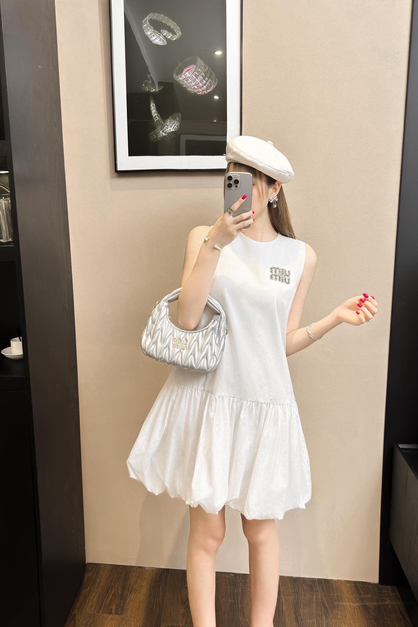 M*u 25ss Rhinestone Short-Sleeve Dress