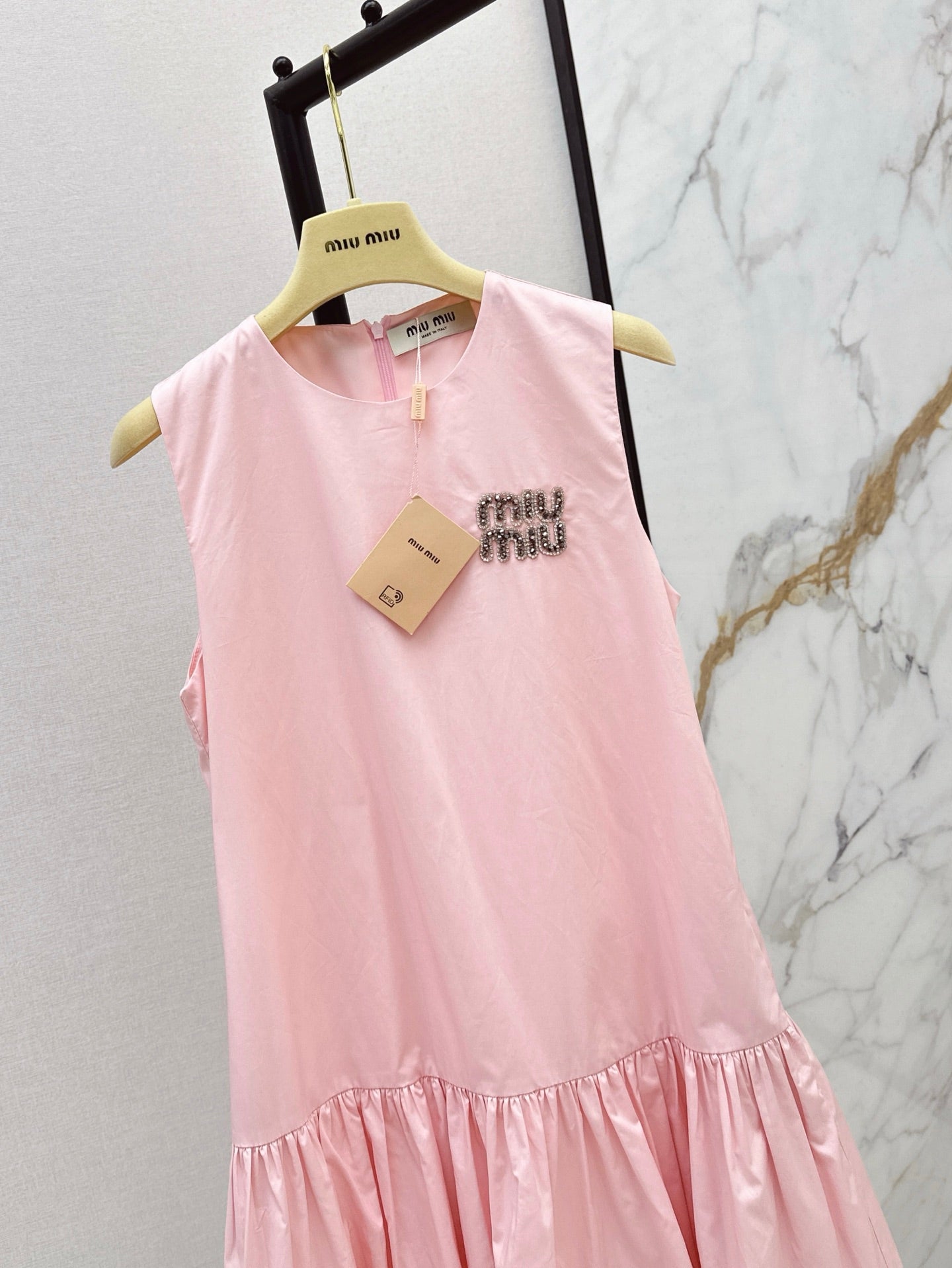 M*u 25ss Rhinestone Short-Sleeve Dress