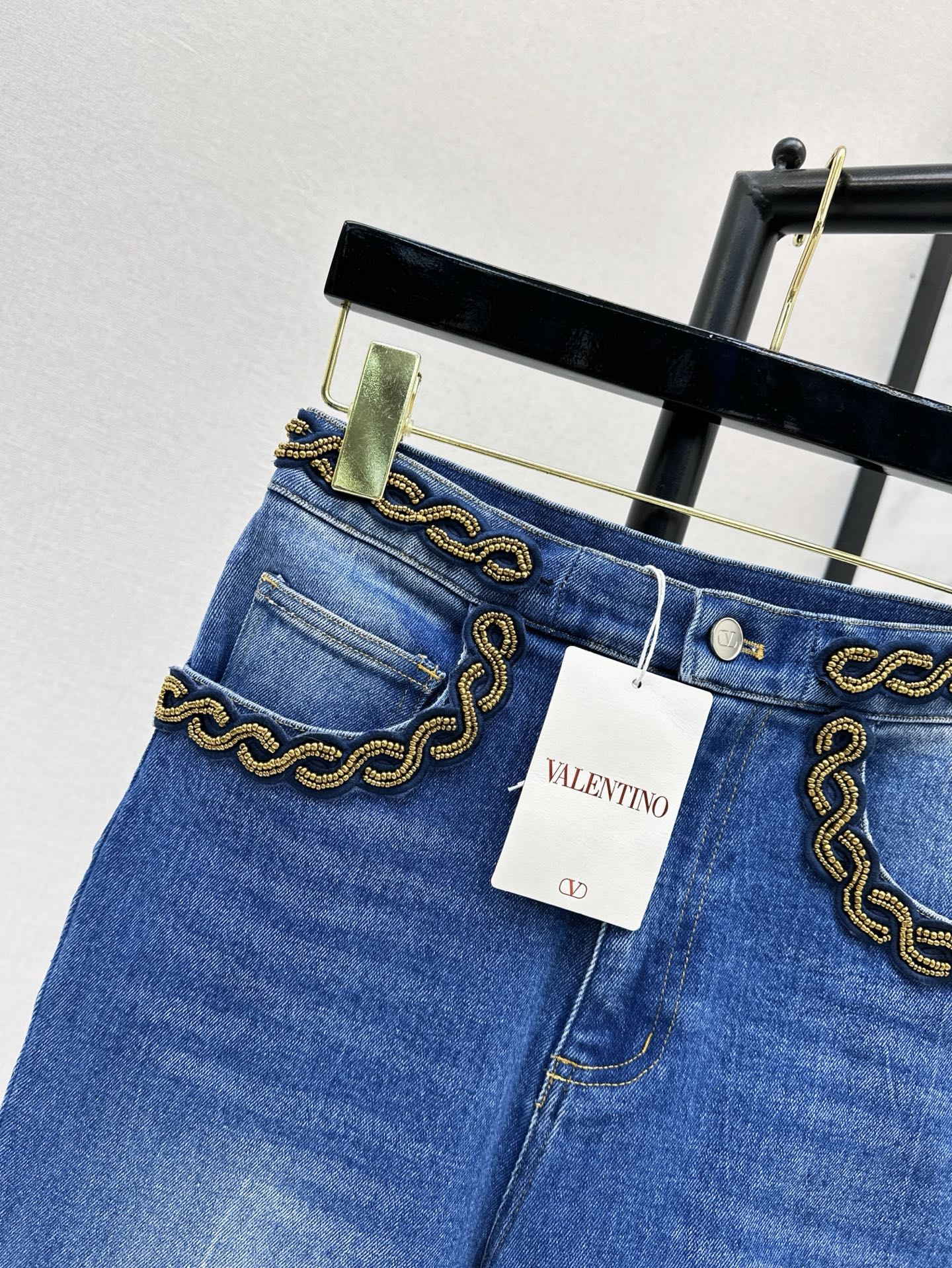 Valen* 25ss 3D beaded straight jeans