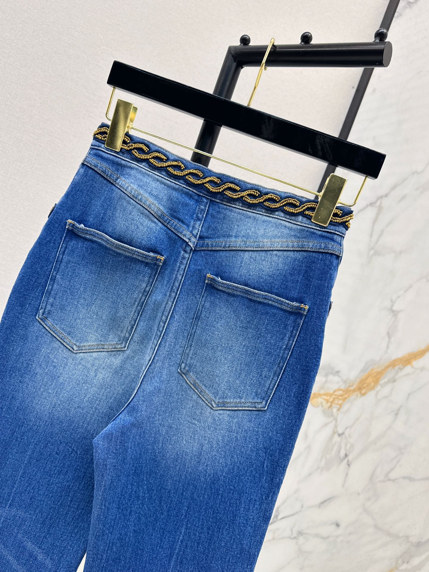 Valen* 25ss 3D beaded straight jeans