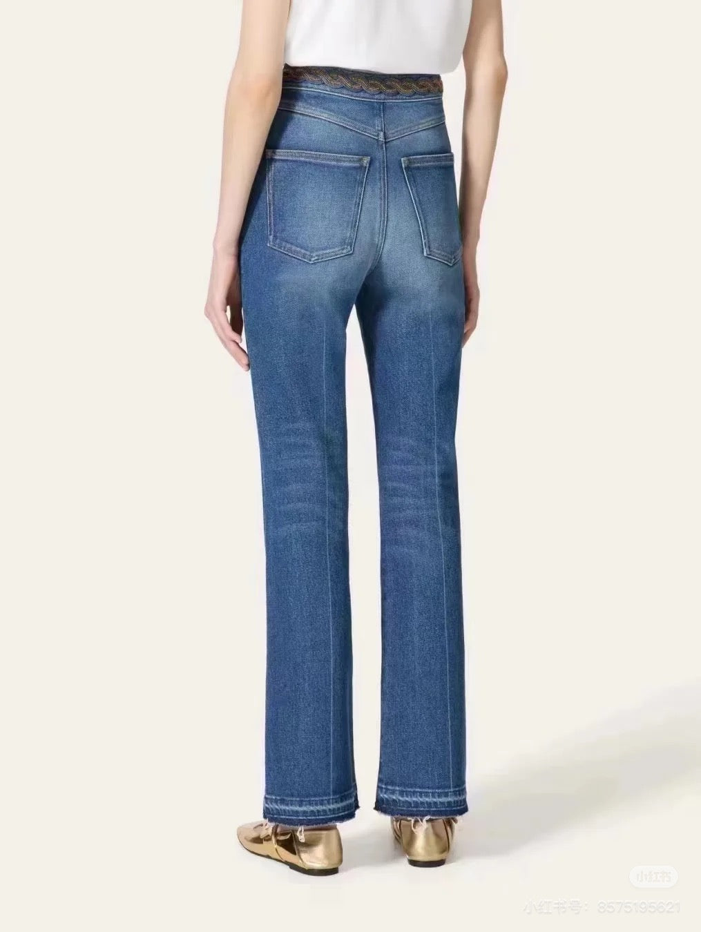Valen* 25ss 3D beaded straight jeans