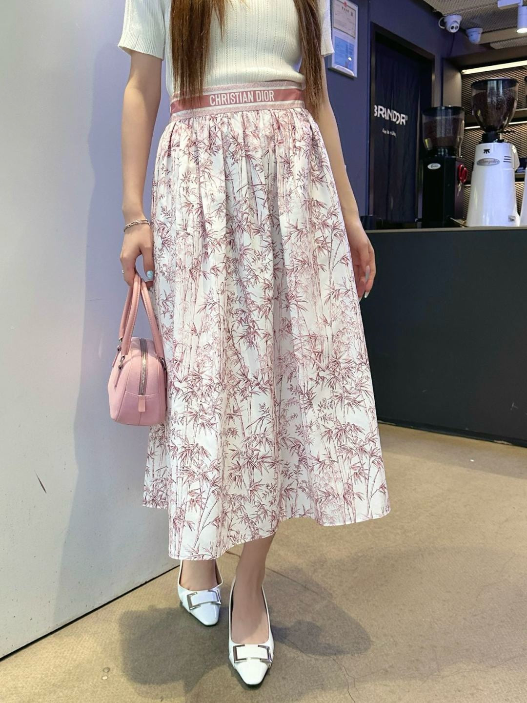 D*r 25ss mid-length printed skirt