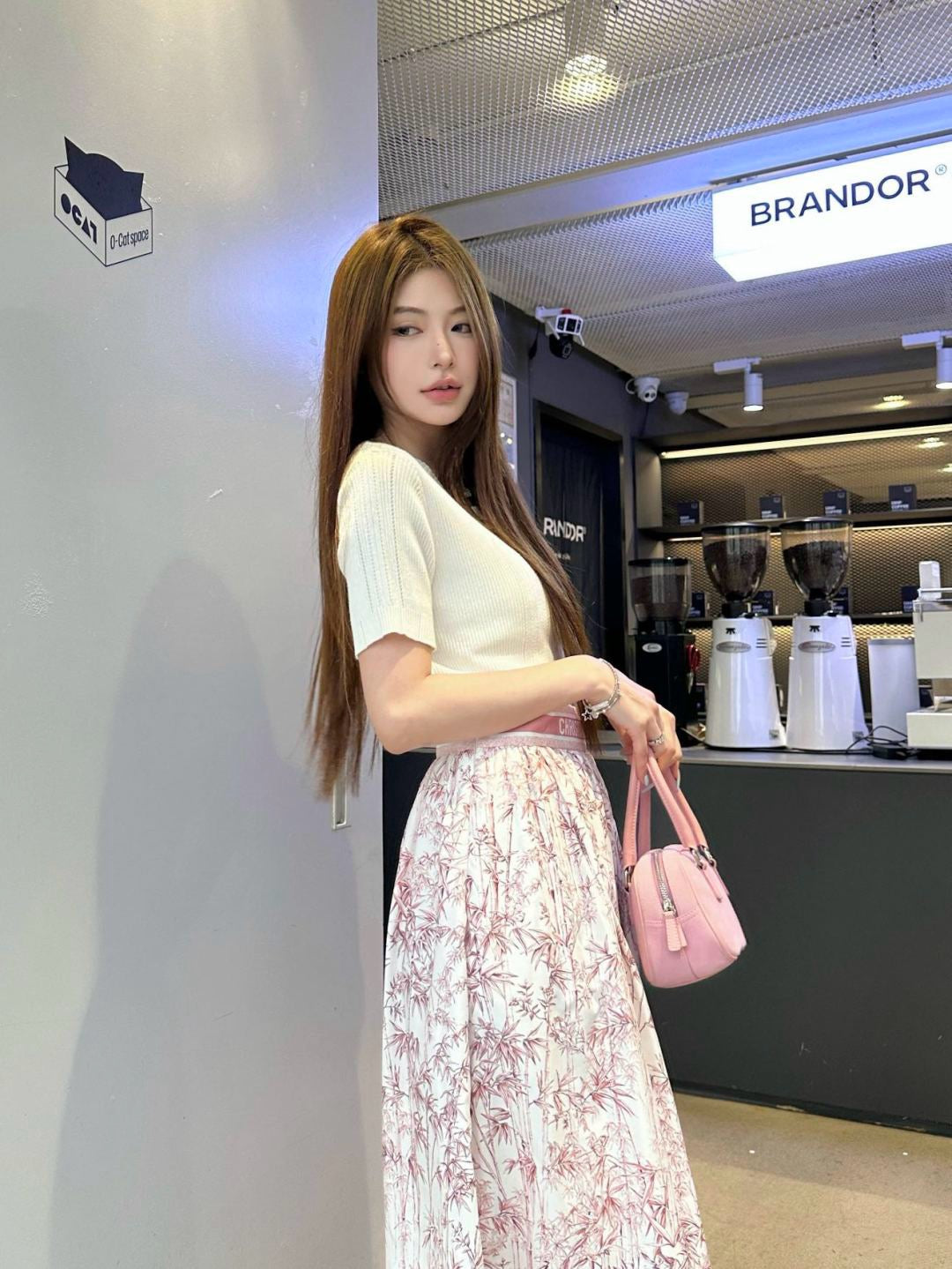 D*r 25ss mid-length printed skirt