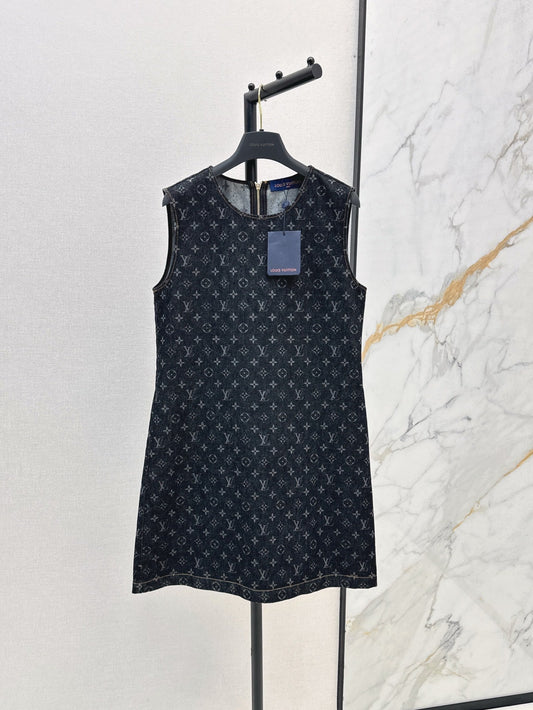Loui* 25ss short monogram denim dress
