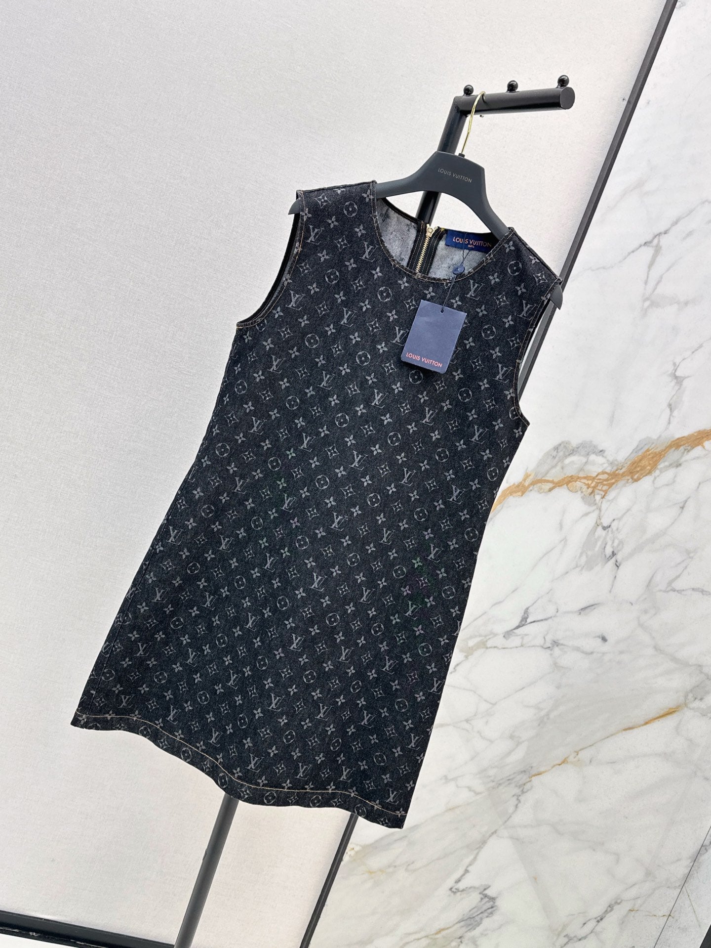 Loui* 25ss short monogram denim dress