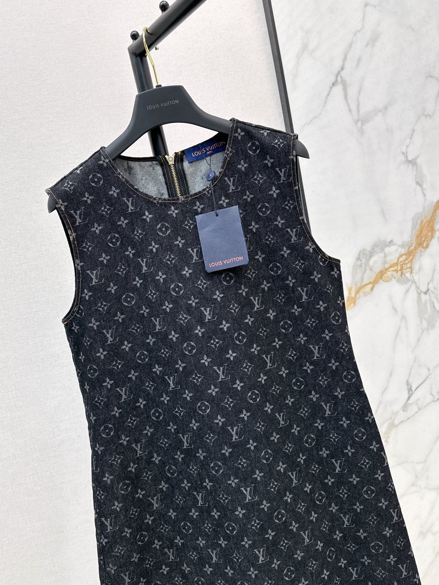 Loui* 25ss short monogram denim dress