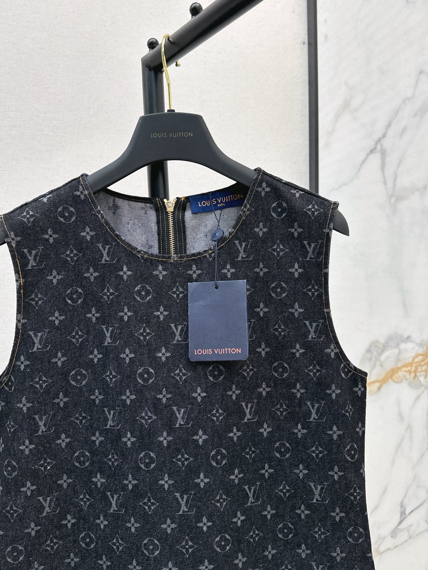 Loui* 25ss short monogram denim dress