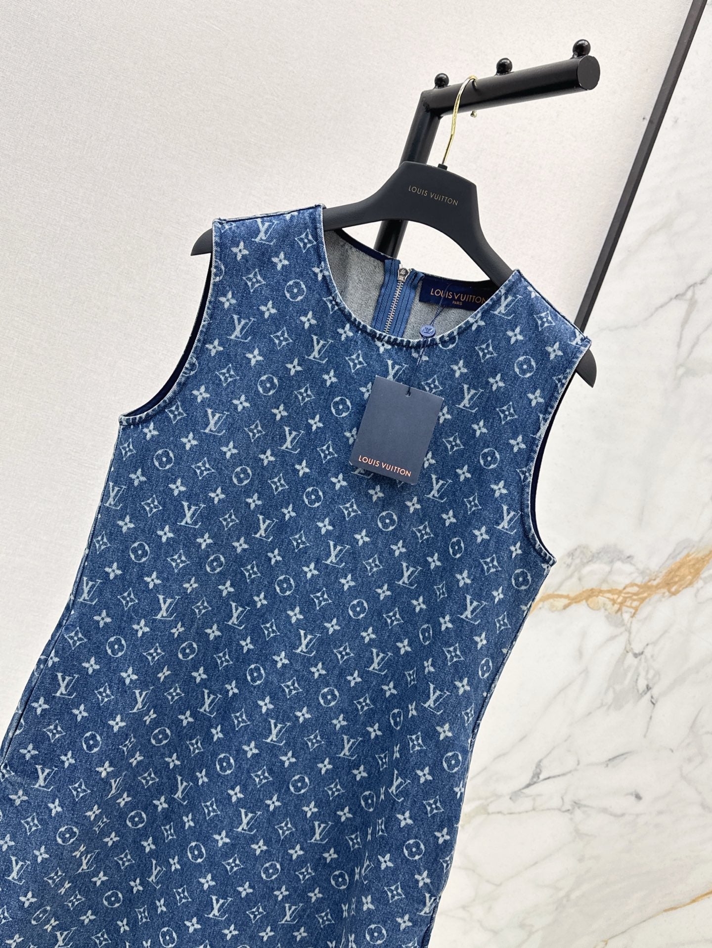 Loui* 25ss short monogram denim dress