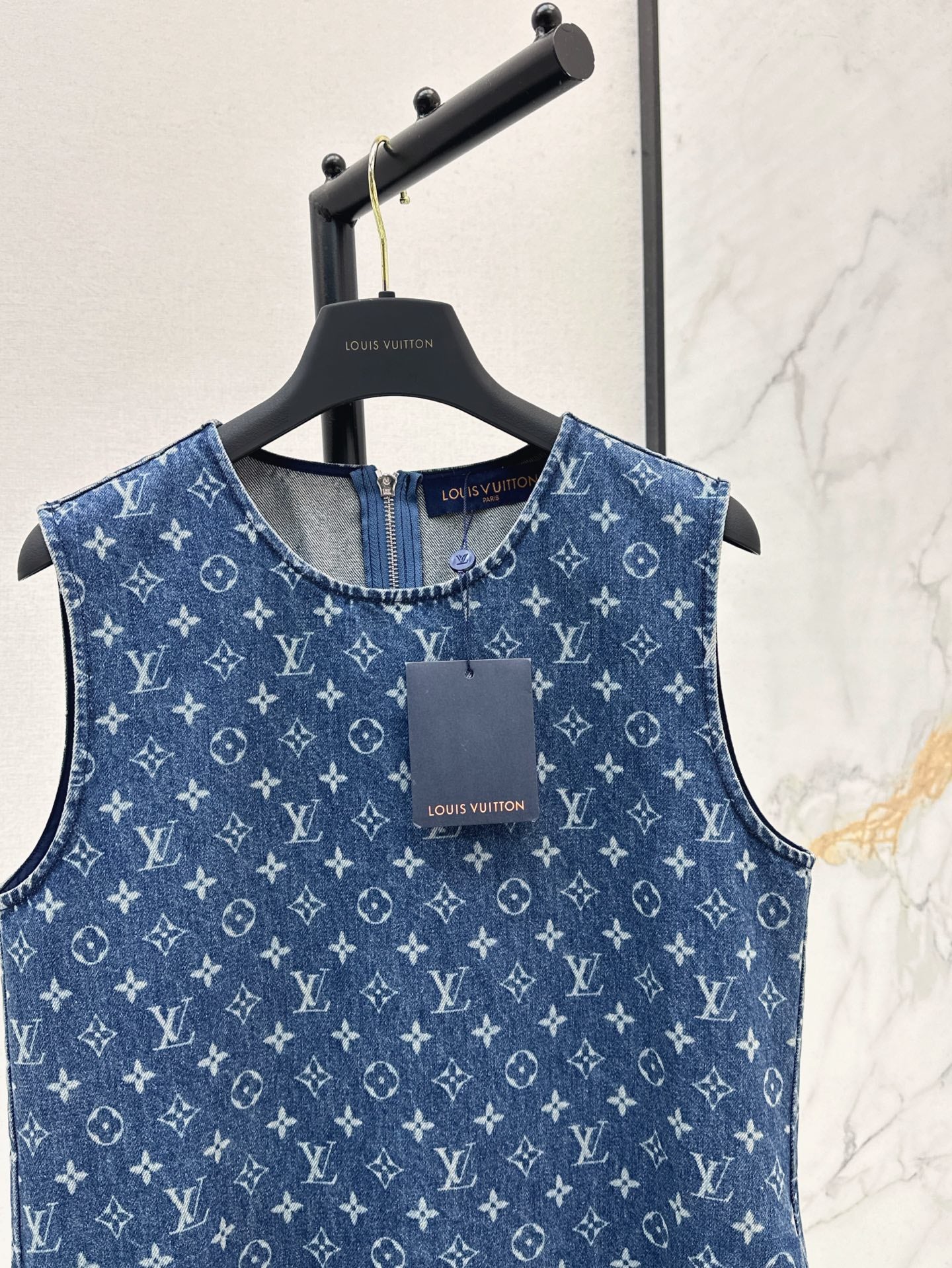 Loui* 25ss short monogram denim dress