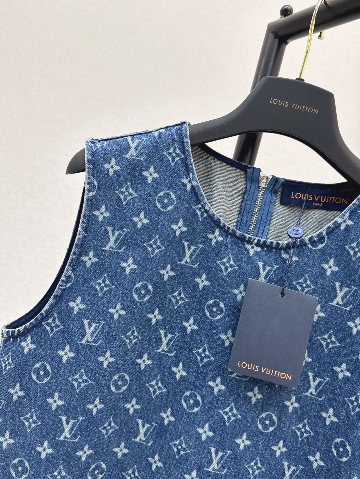 Loui* 25ss short monogram denim dress