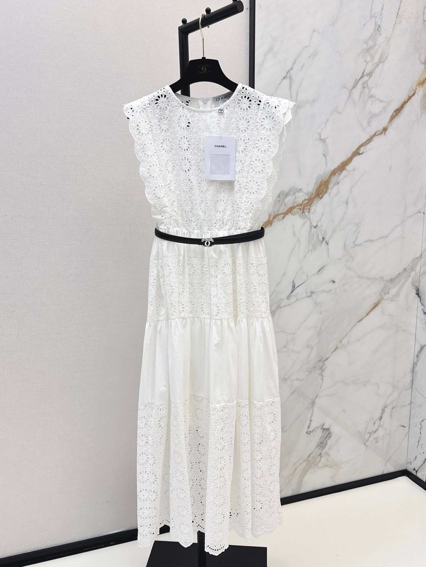 C*nel 25ss floral lace belted dress