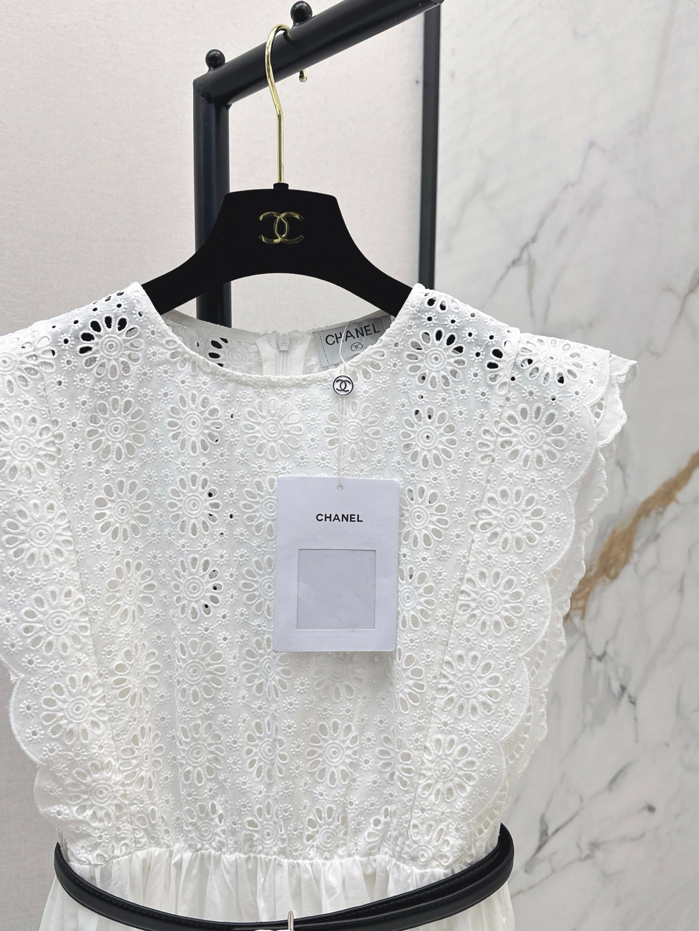 C*nel 25ss floral lace belted dress