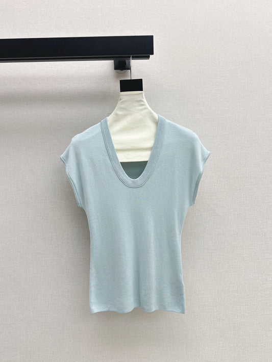 MaxM* 25ss U-neck knitted top