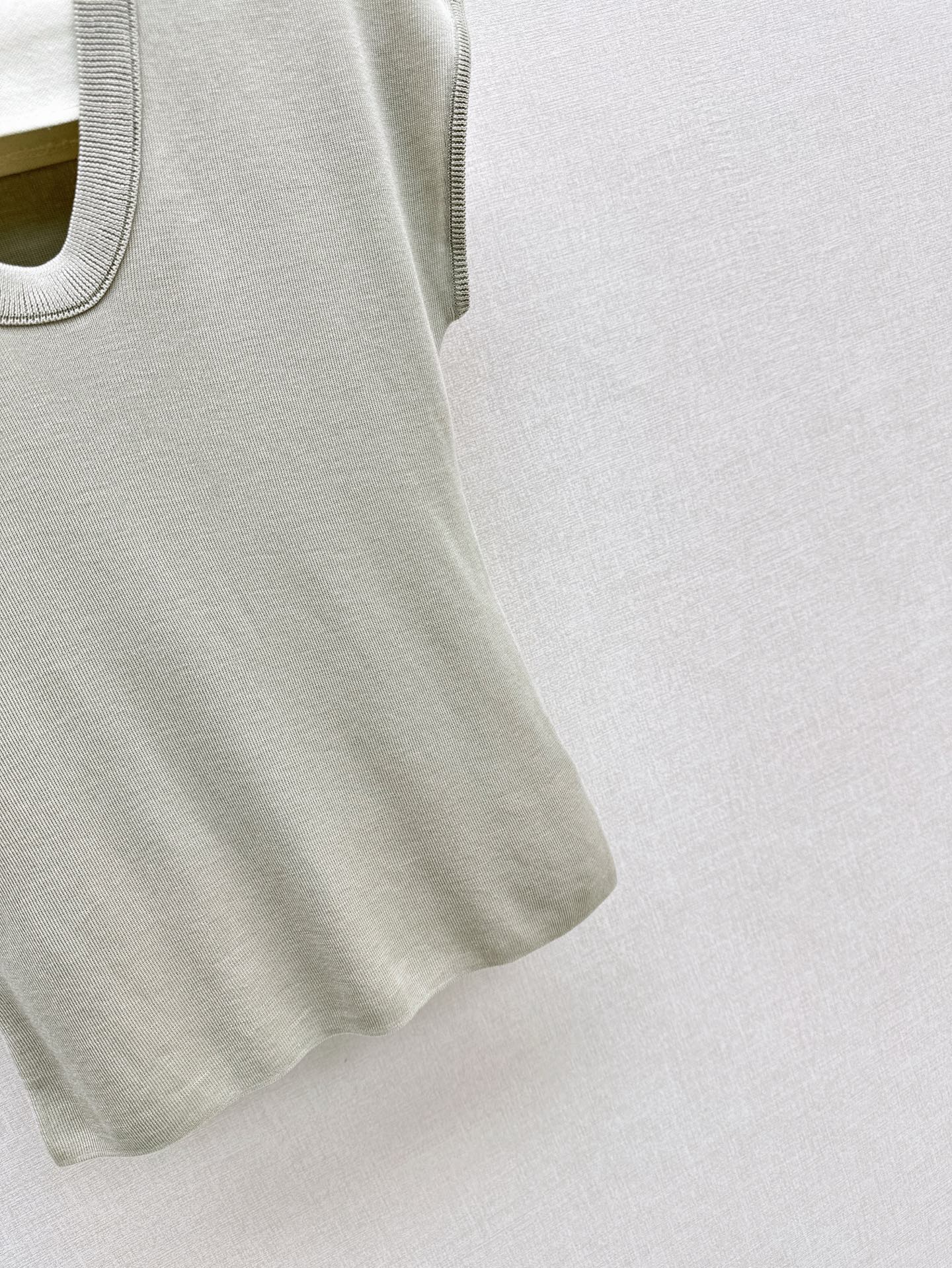 MaxM* 25ss U-neck knitted top