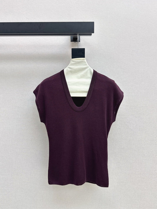 MaxM* 25ss U-neck knitted top