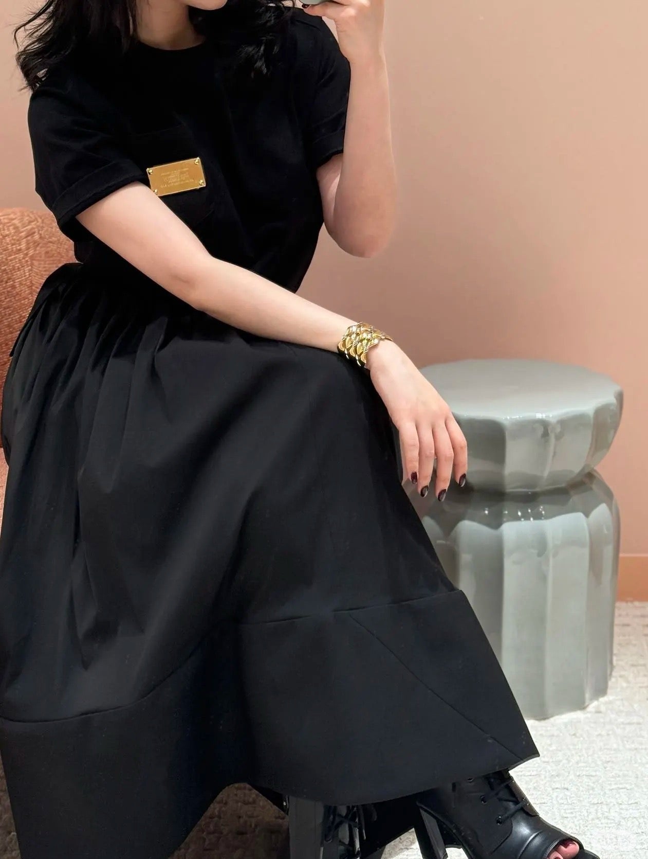 Loui* 25ss XL hem midi skirt