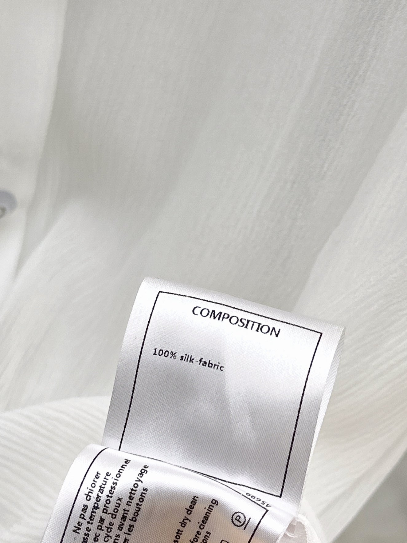 C*nel 25ss ruffled sheer silk blouse