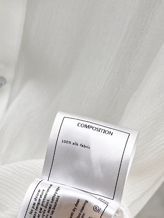 C*nel 25ss ruffled sheer silk blouse