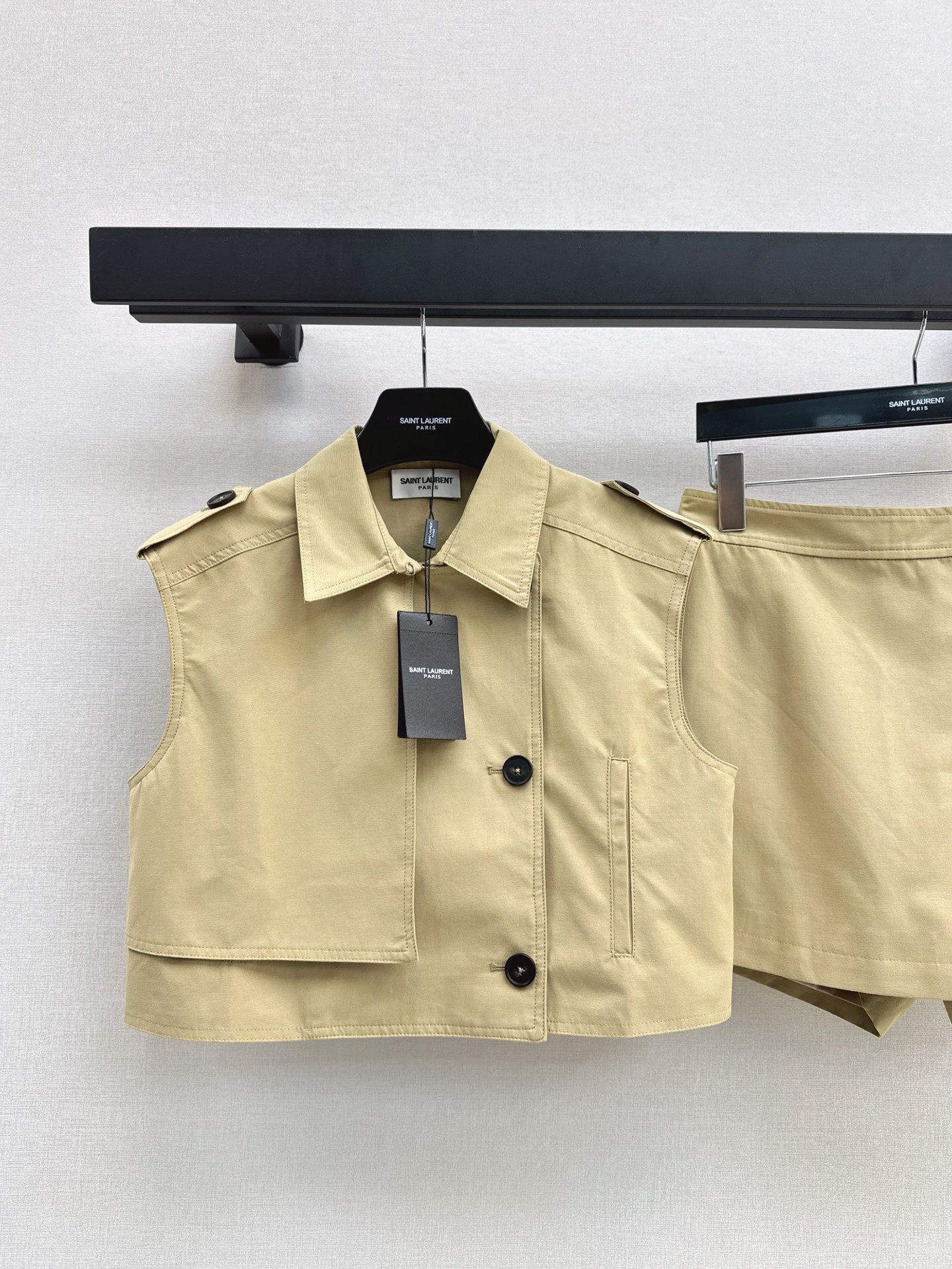 YS* 25ss cargo sleeveless crop top and skort suit