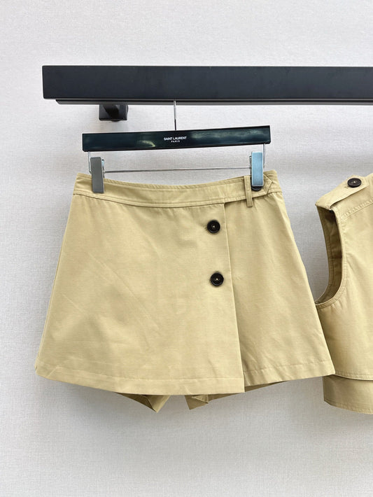 YS* 25ss cargo sleeveless crop top and skort suit