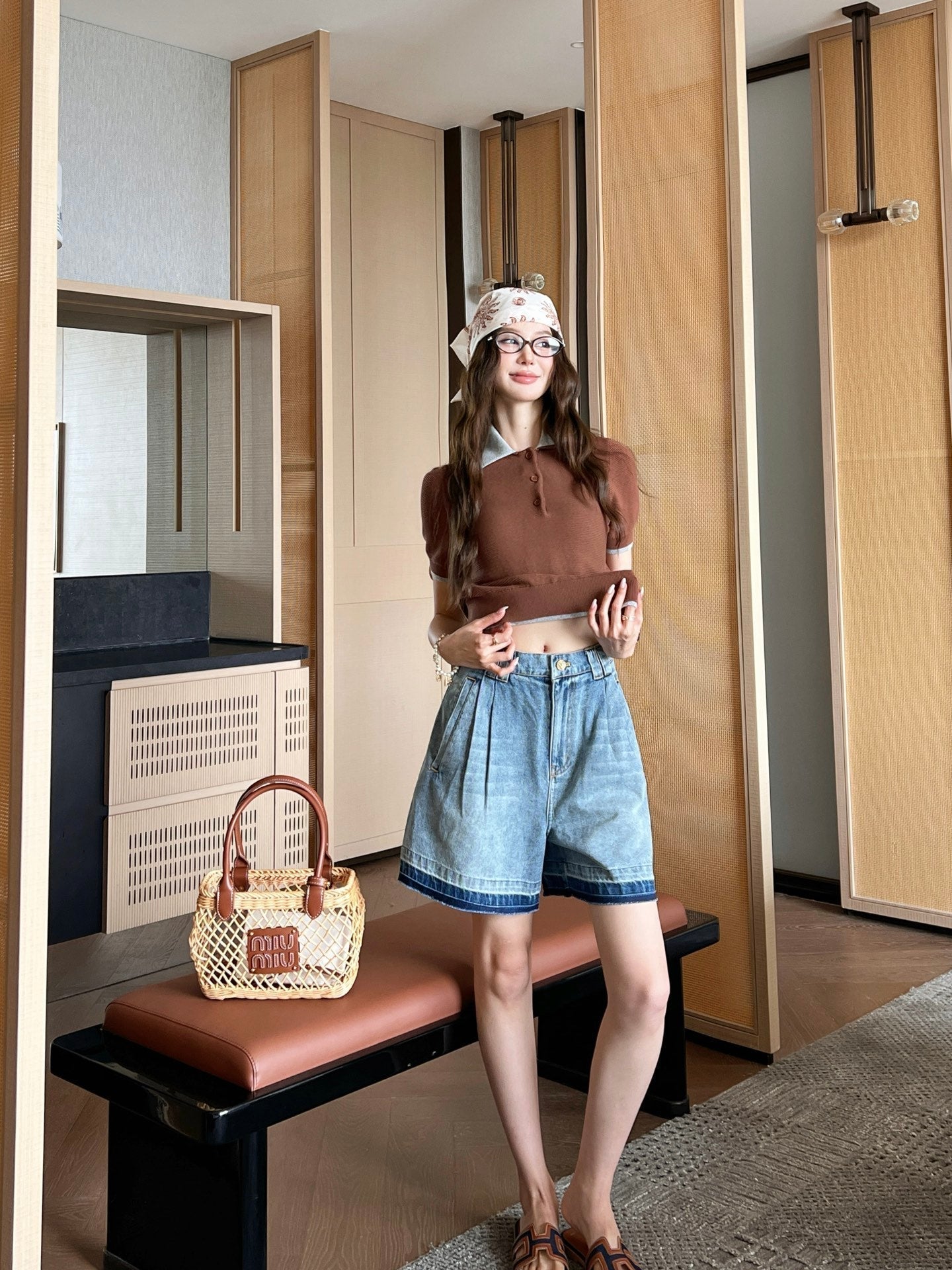 Valen* 25ss denim shorts