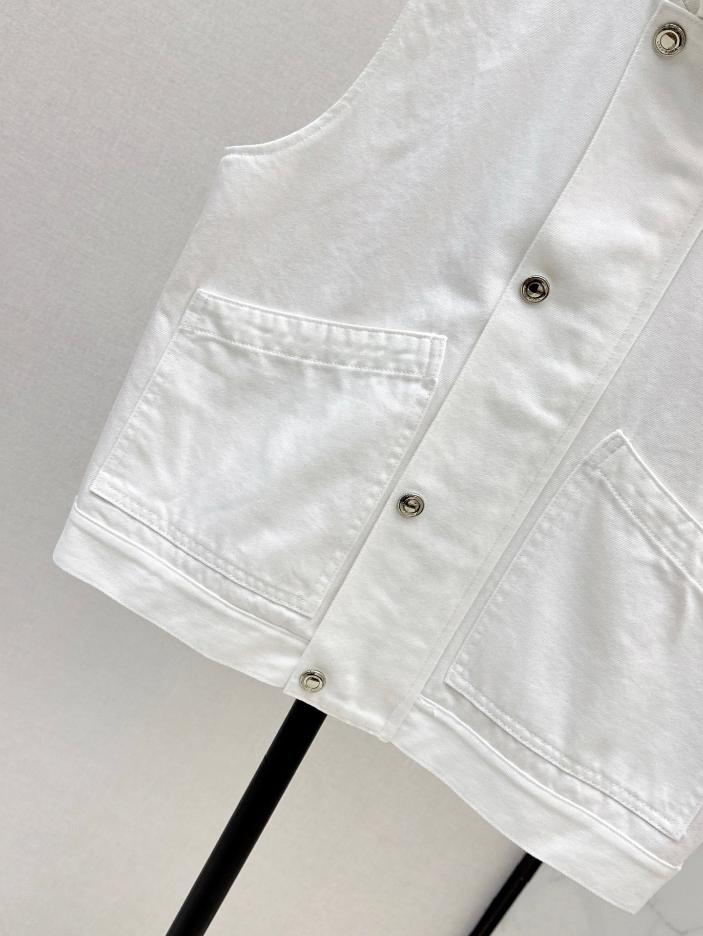 Lor*P 25ss ribbed stand collar denim vest