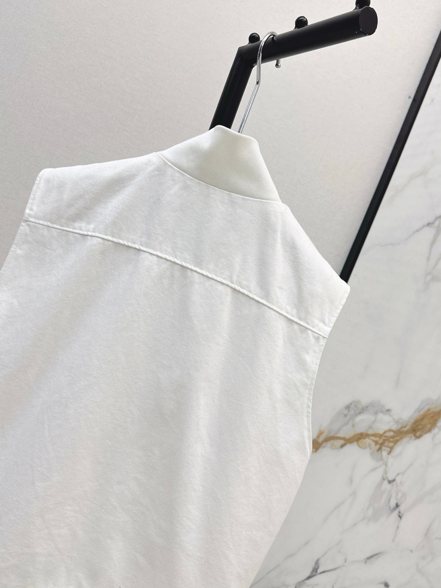 Lor*P 25ss ribbed stand collar denim vest