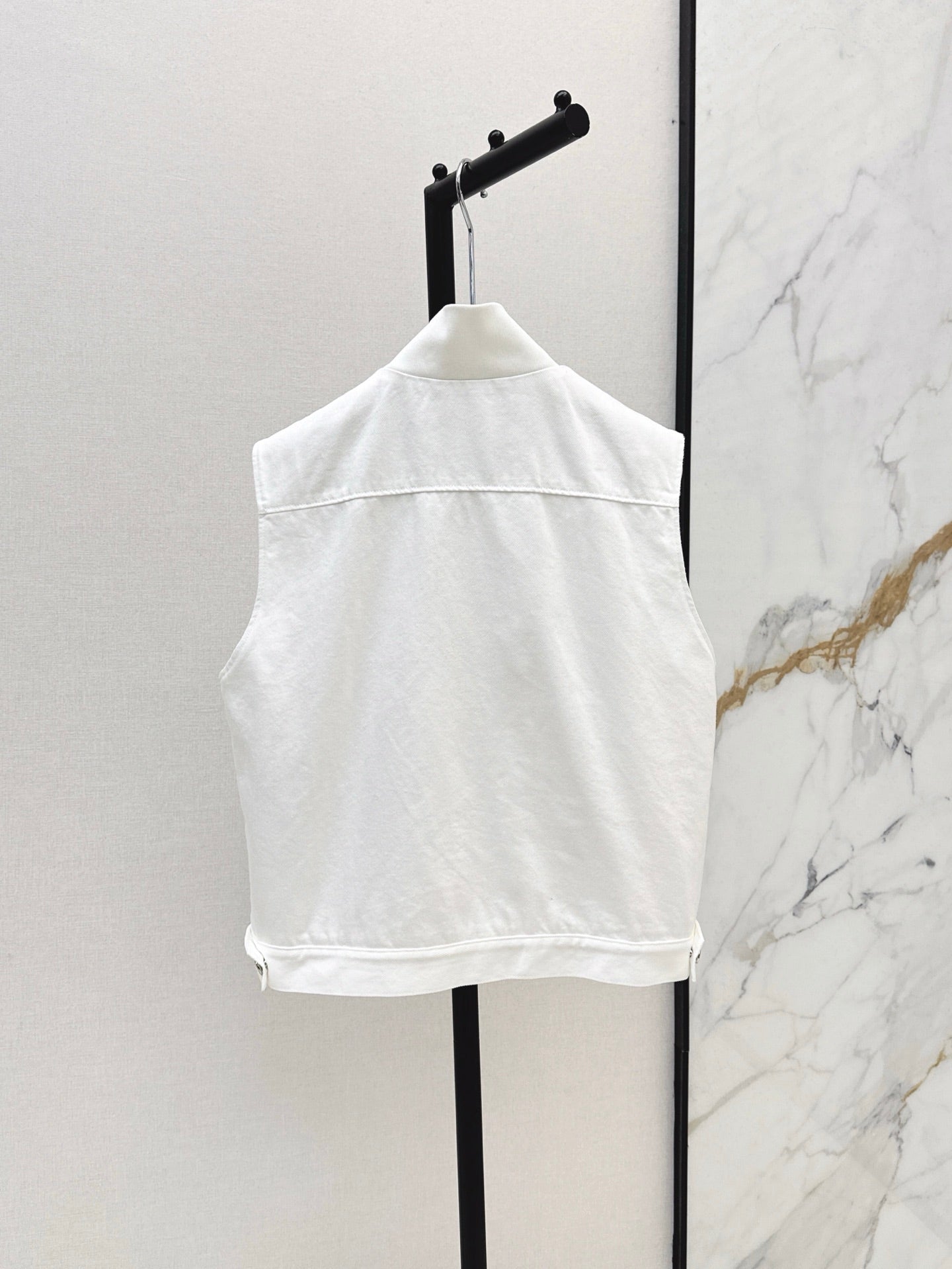 Lor*P 25ss ribbed stand collar denim vest