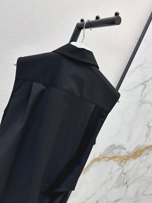 Loe* 25ss Asymmetric draping belted dress