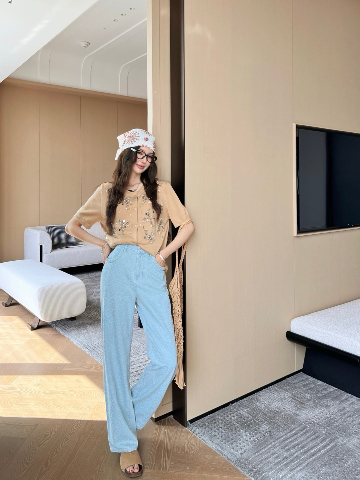 C*nel 25ss Weaved straight jeans