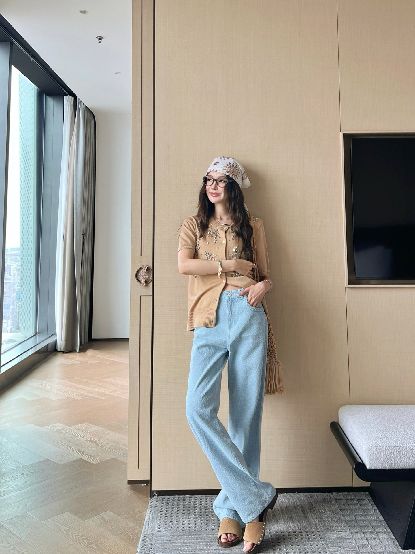 C*nel 25ss Weaved straight jeans