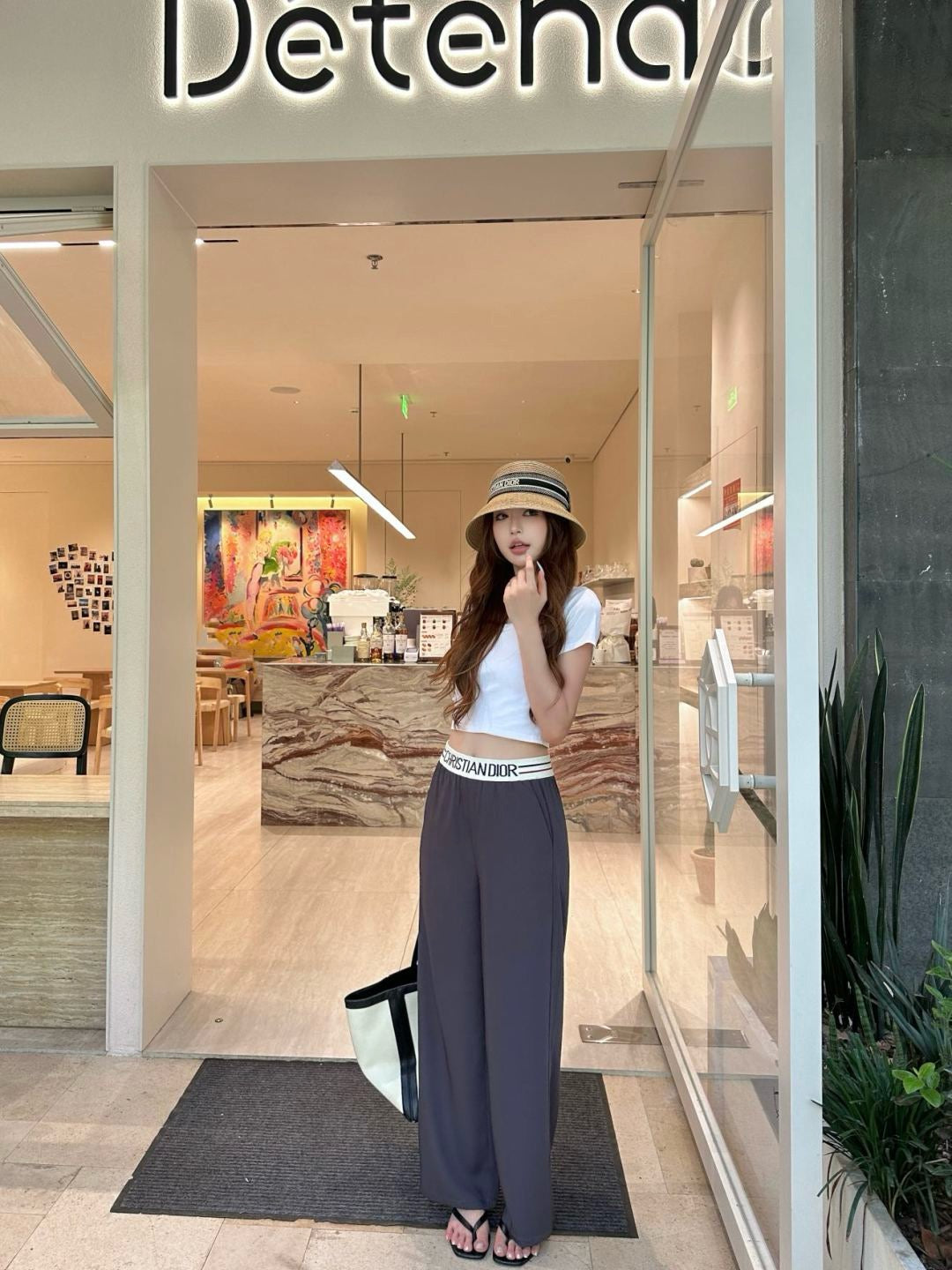 D*r 25ss Logo webbing waist pants