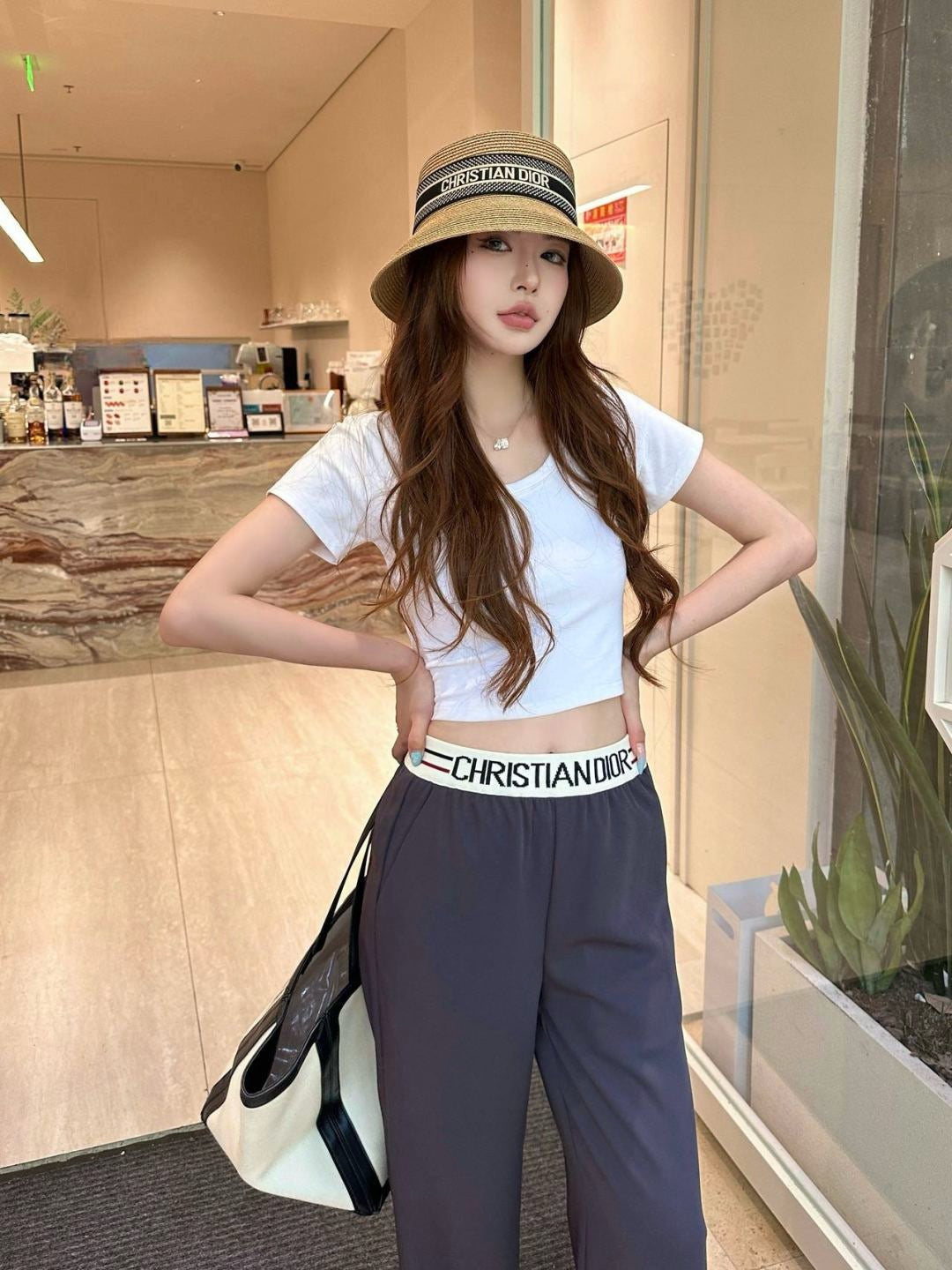 D*r 25ss Logo webbing waist pants