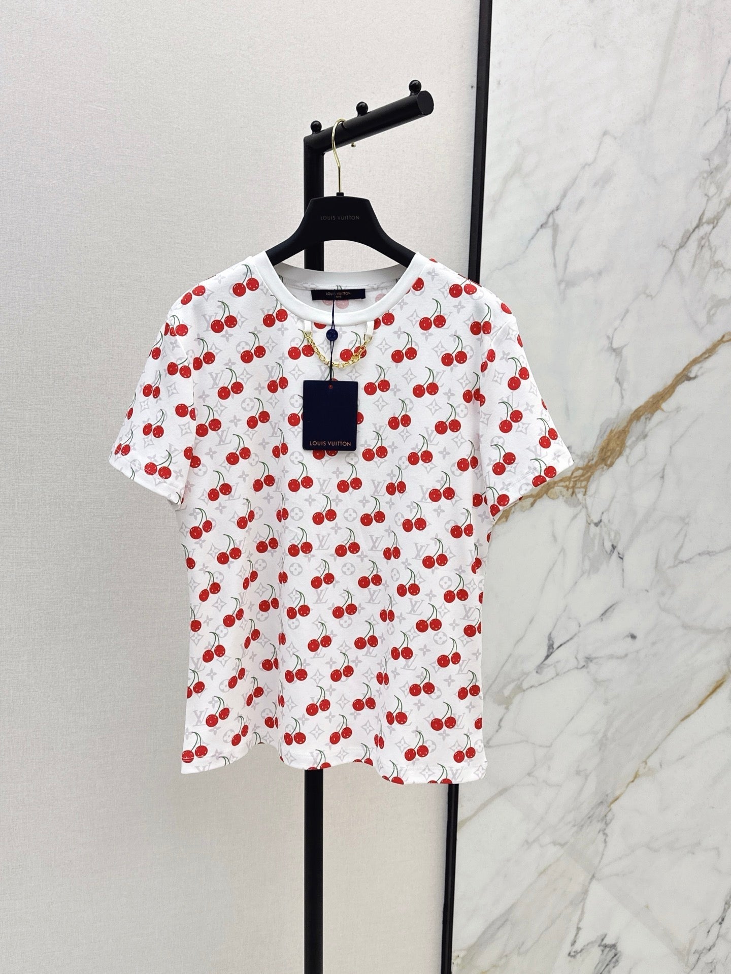 Loui* 25ss monogram cherry cotton t-shirt