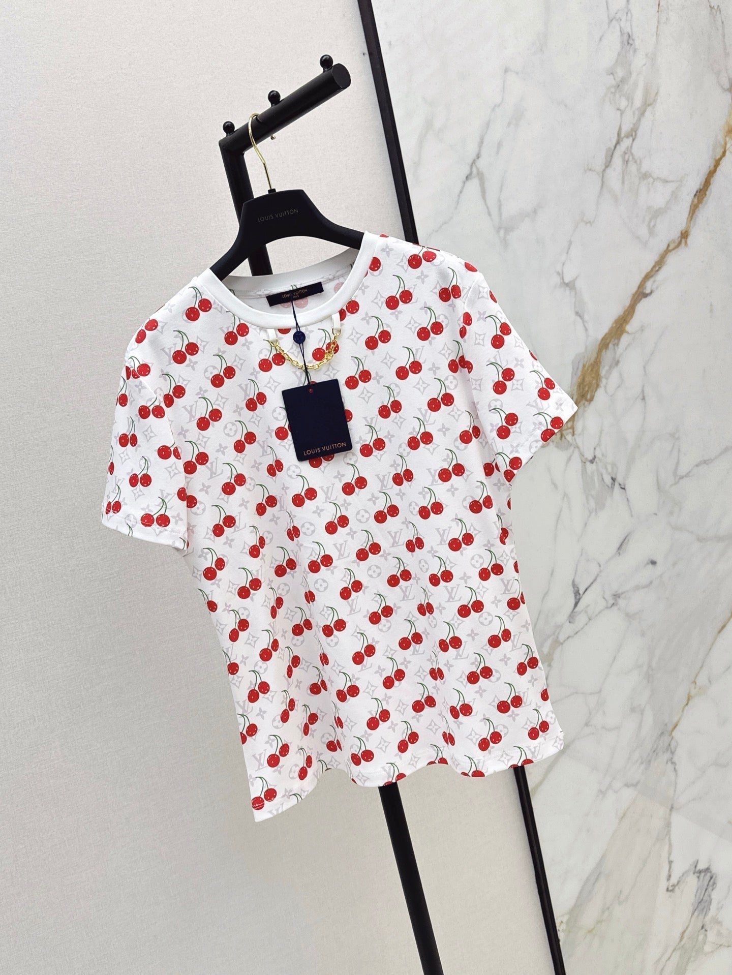 Loui* 25ss monogram cherry cotton t-shirt