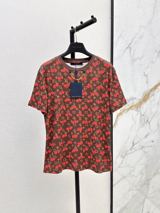 Loui* 25ss monogram cherry cotton t-shirt