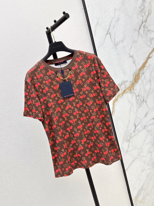 Loui* 25ss monogram cherry cotton t-shirt