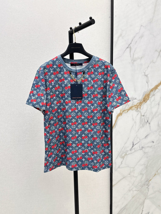 Loui* 25ss monogram cherry cotton t-shirt