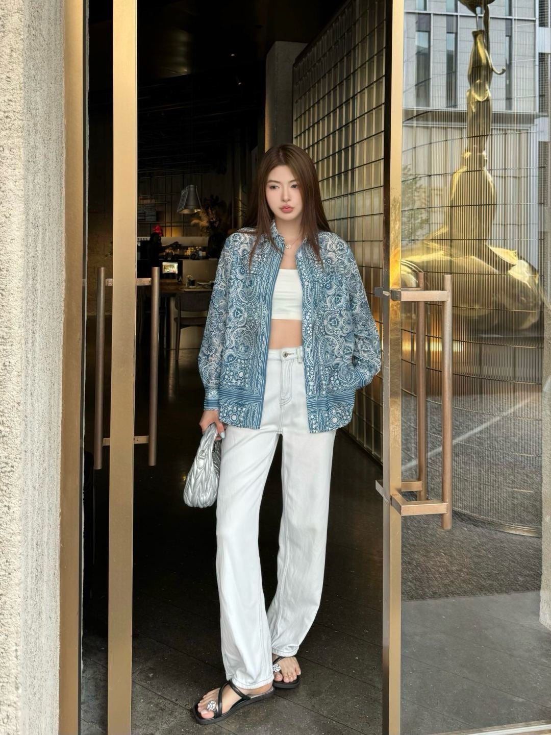 D*r 25ss printed transparent shirt