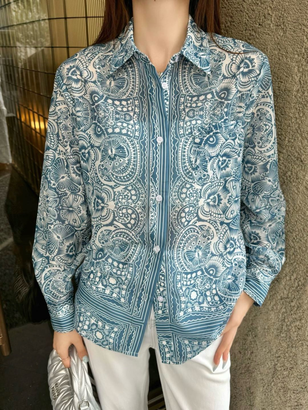 D*r 25ss printed transparent shirt